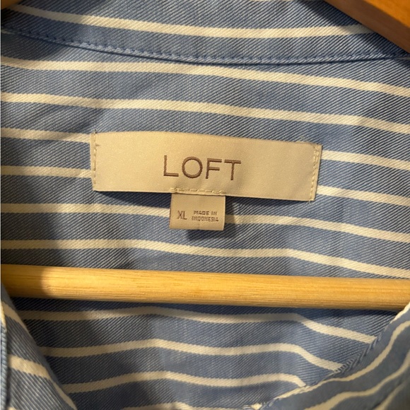 Loft Blue And White Striped Shirt - Picture 3 of 3